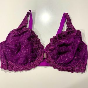 44D lacy magenta bra